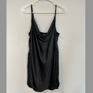 Nasty Gal Satin Cowl Mini Slip Black Dress (UK Size See Description)